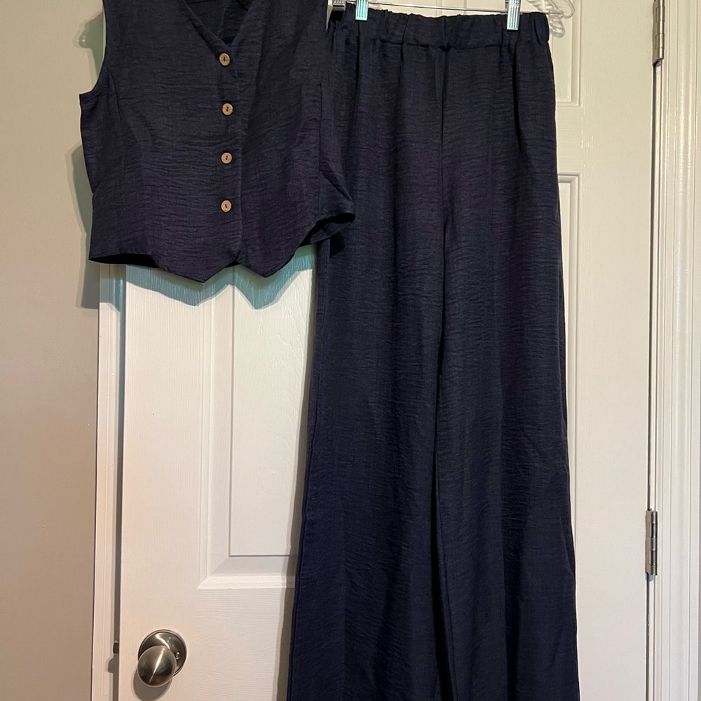 SHEIN Blue Wide Leg Jumpsuit, New, never worn, no tags.